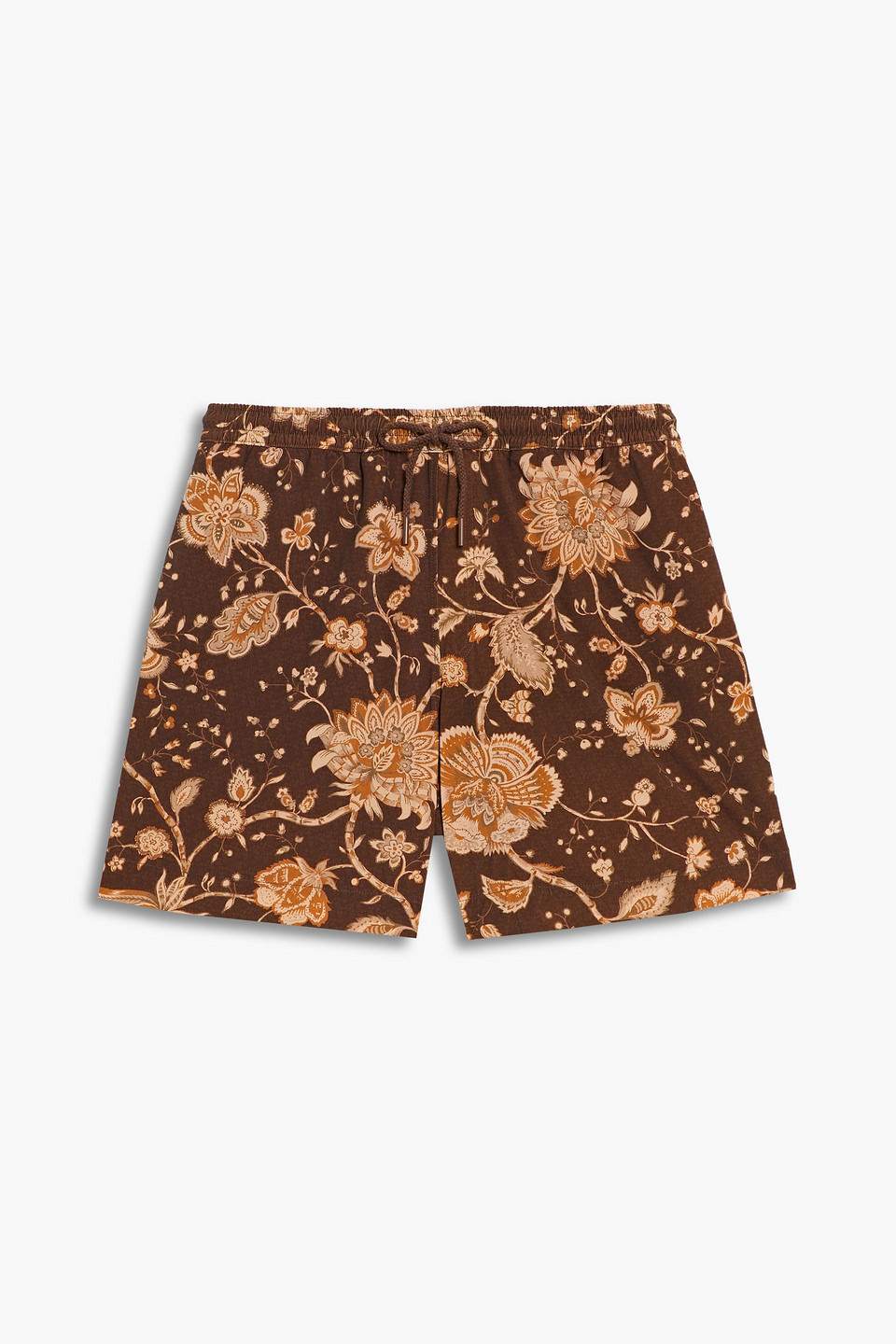 Zimmermann Short-length Floral-print Swim Shorts In Brown