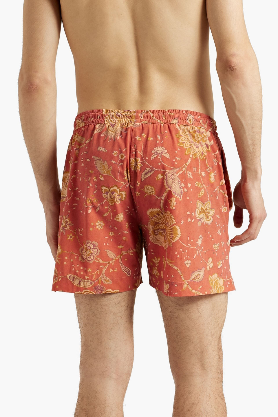 Shop Zimmermann Short-length Floral-print Swim Shorts In Brick