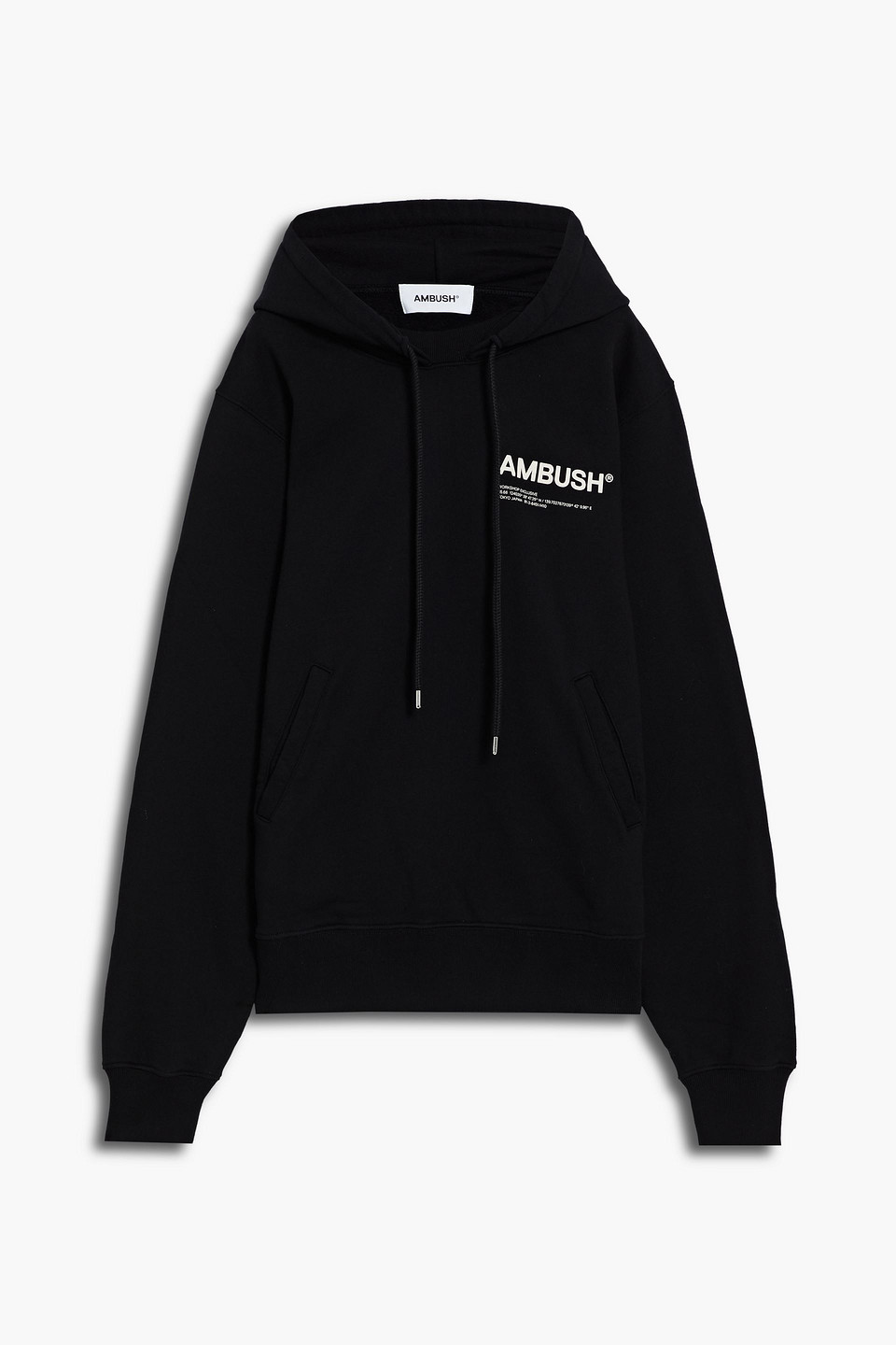 Shop Ambush Printed Cotton-fleece Hoodie In Black