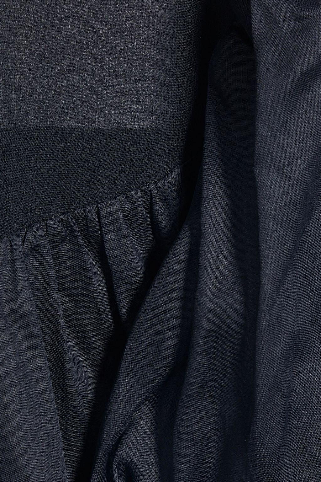 FRAME Silk organza-paneled gathered cotton top