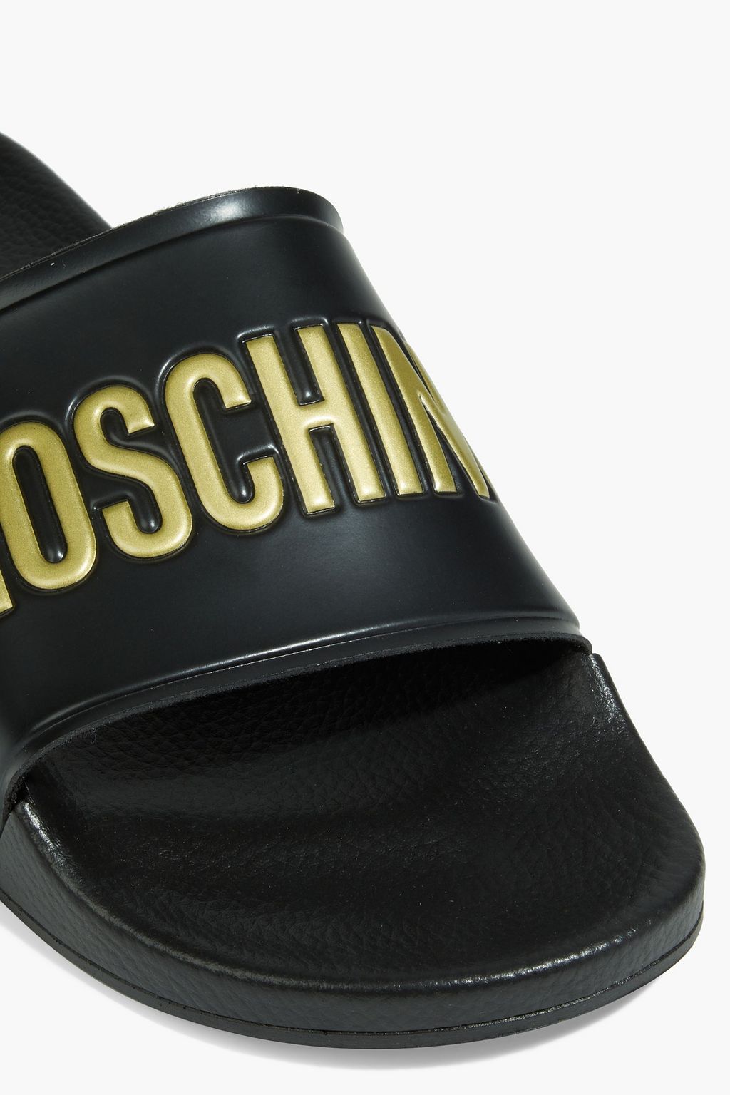 MOSCHINO Logo-embossed rubber slides