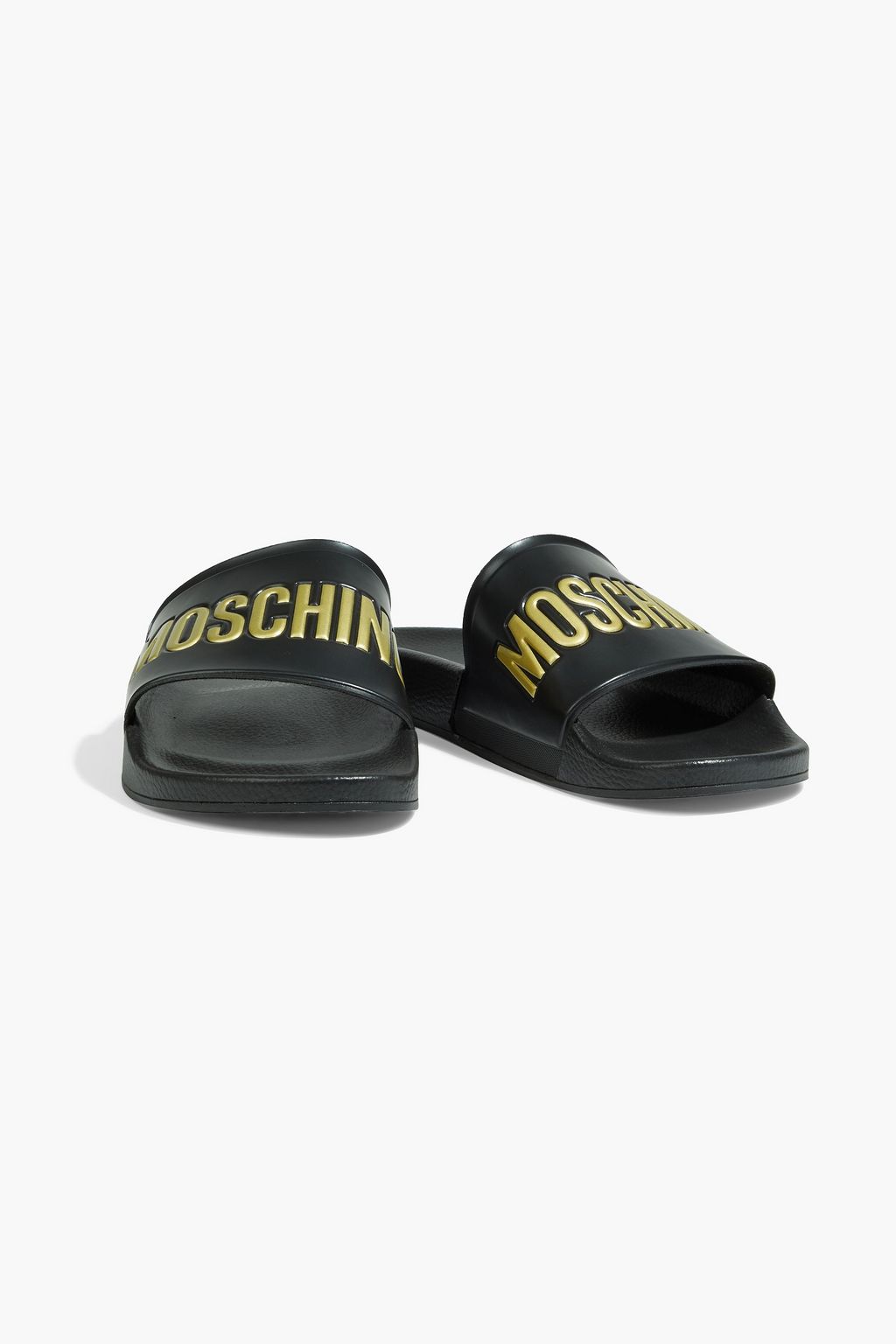 MOSCHINO Logo-embossed rubber slides