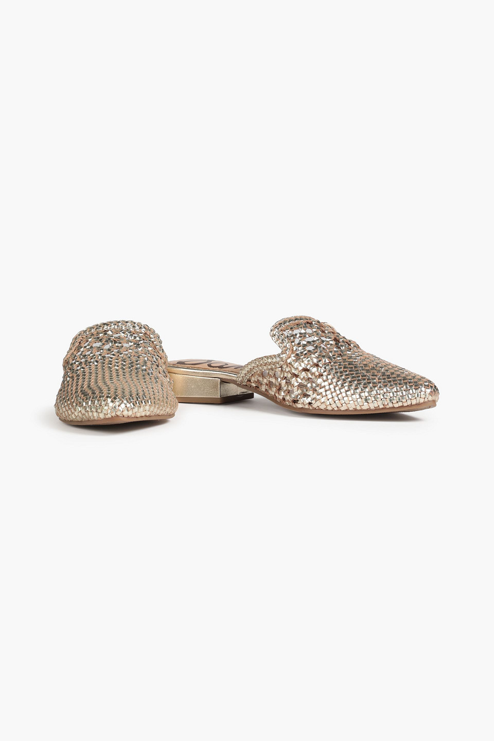 Sam Edelman Clara Braided Metallic Leather Slippers