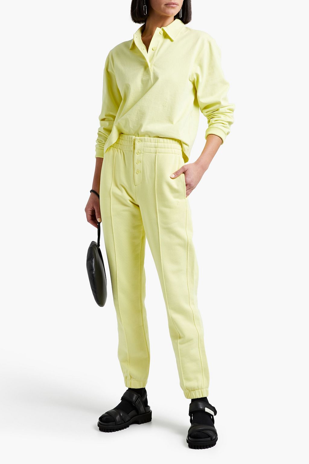 HELMUT LANG French cotton-terry track pants