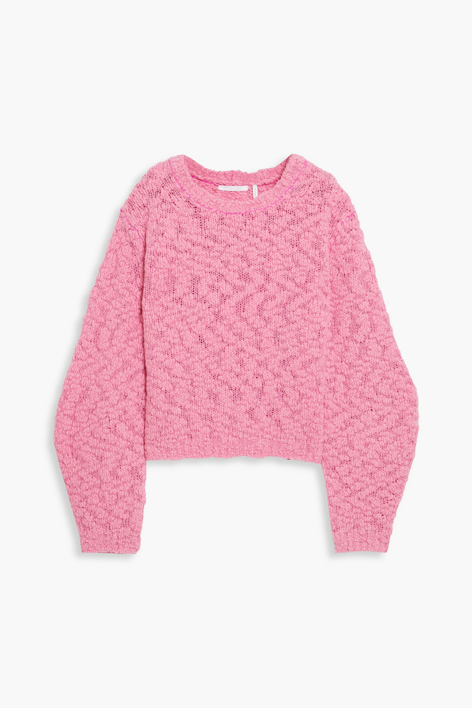 helmut lang - bouclé-knit wool-blend sweater - pink - xs