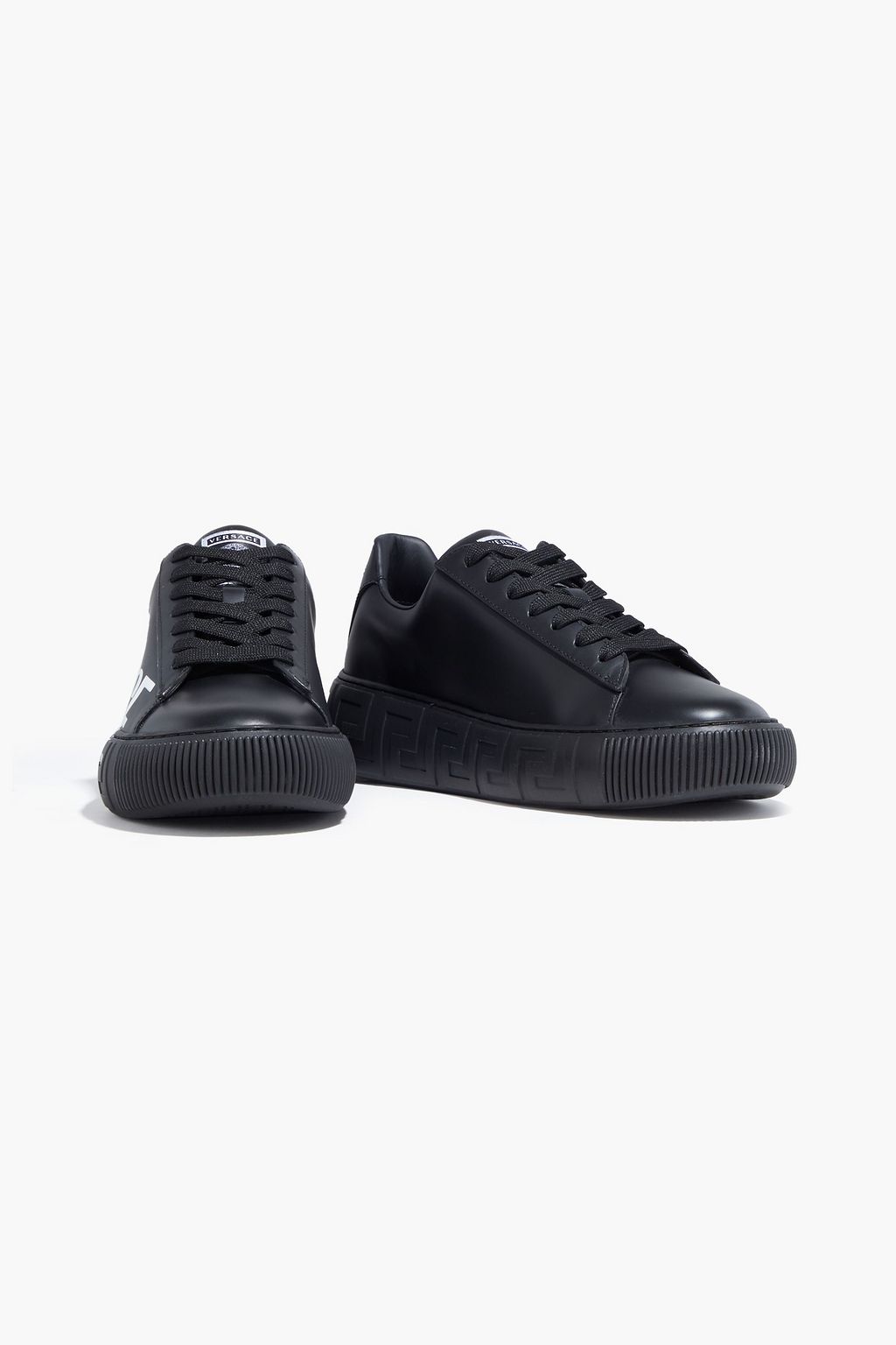 VERSACE Logo-print leather sneakers