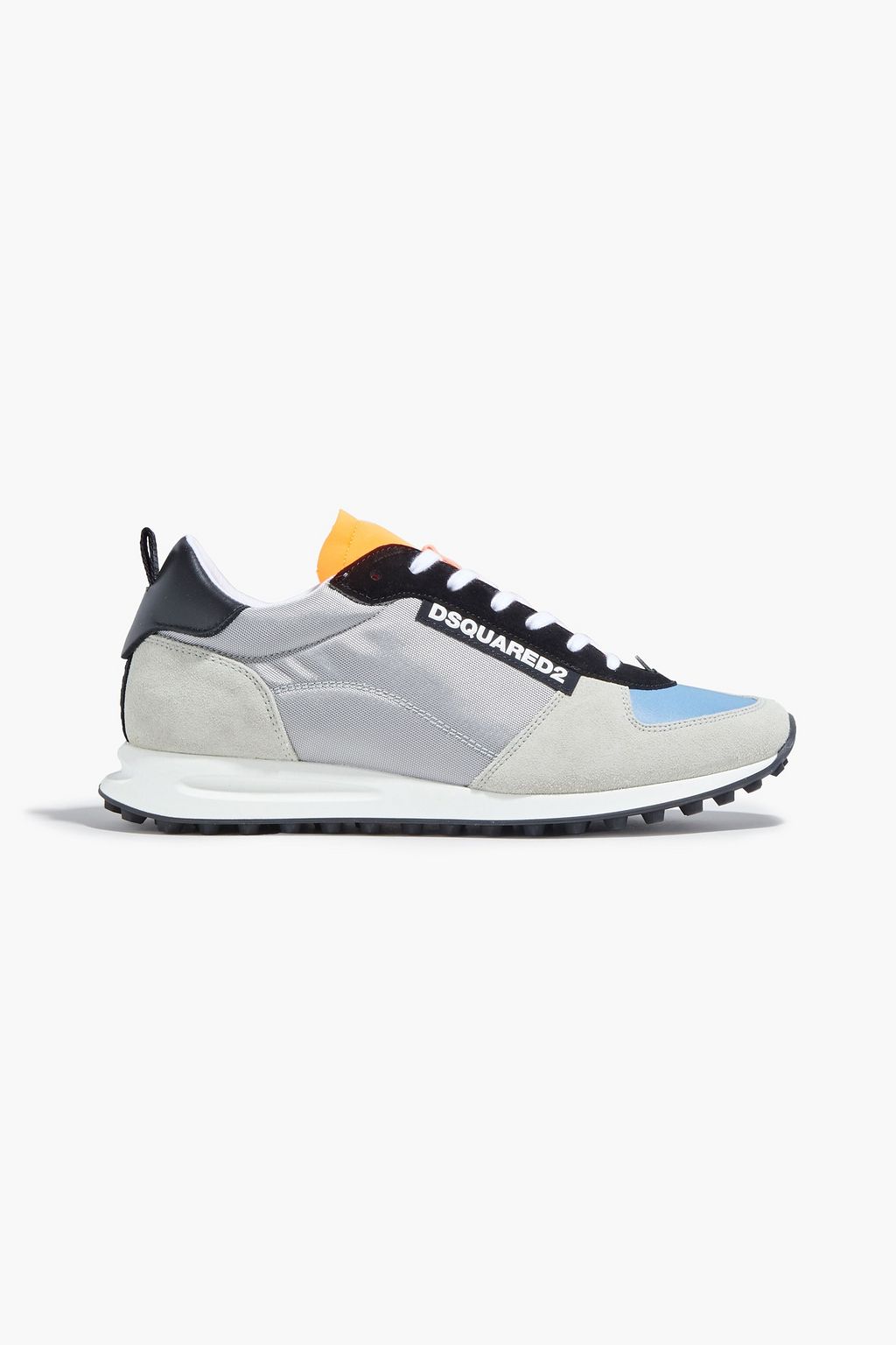 Light gray Suede-trimmed canvas and 