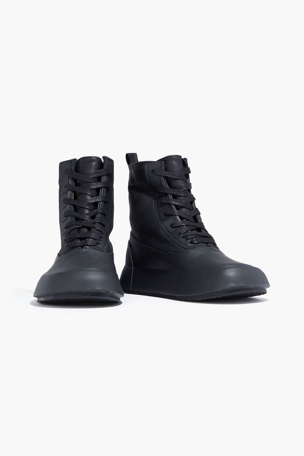 AMBUSH Rubber-paneled leather high-top sneakers