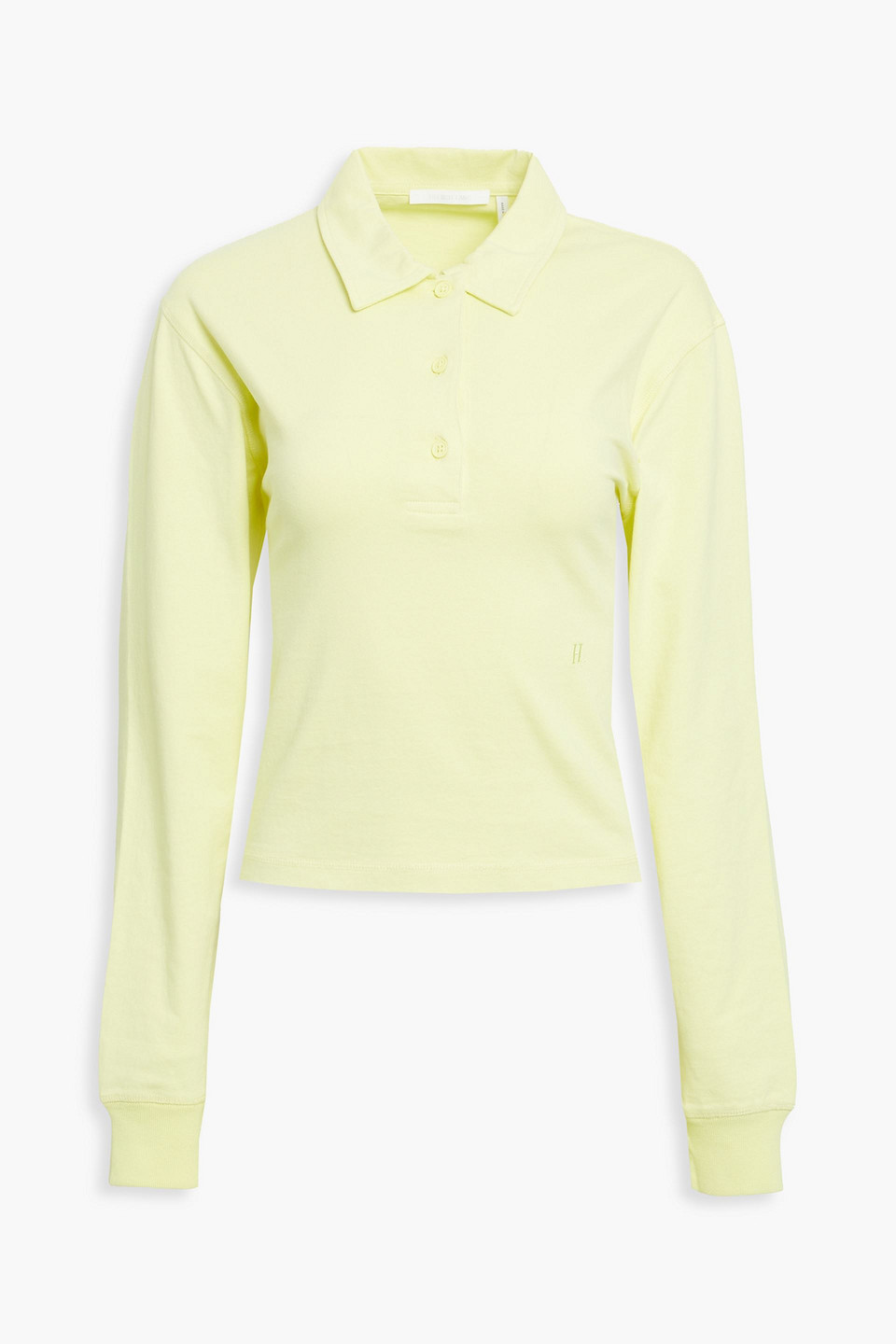 helmut lang - cotton-jersey polo shirt - yellow - l