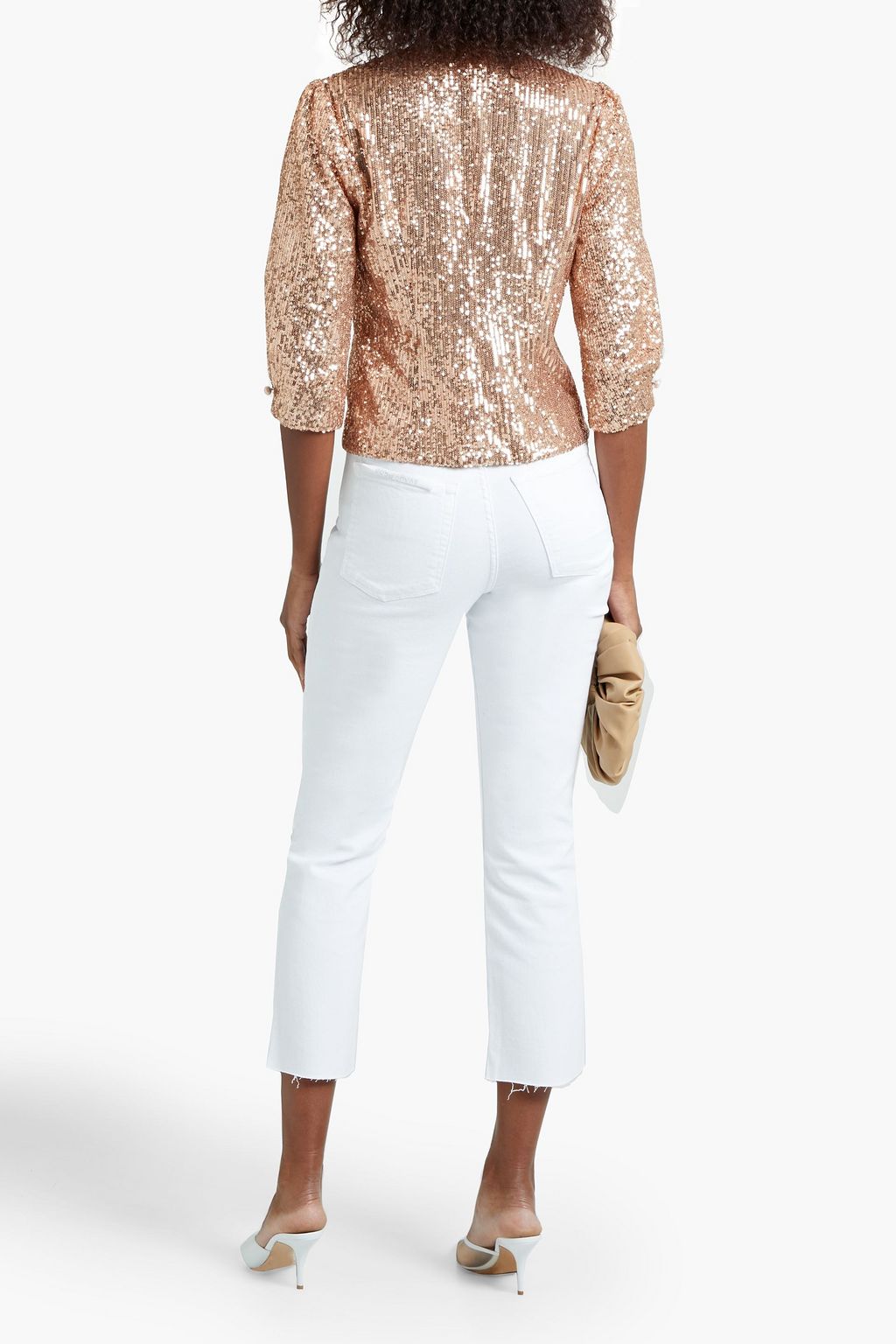 MAJE Sequined tulle blouse