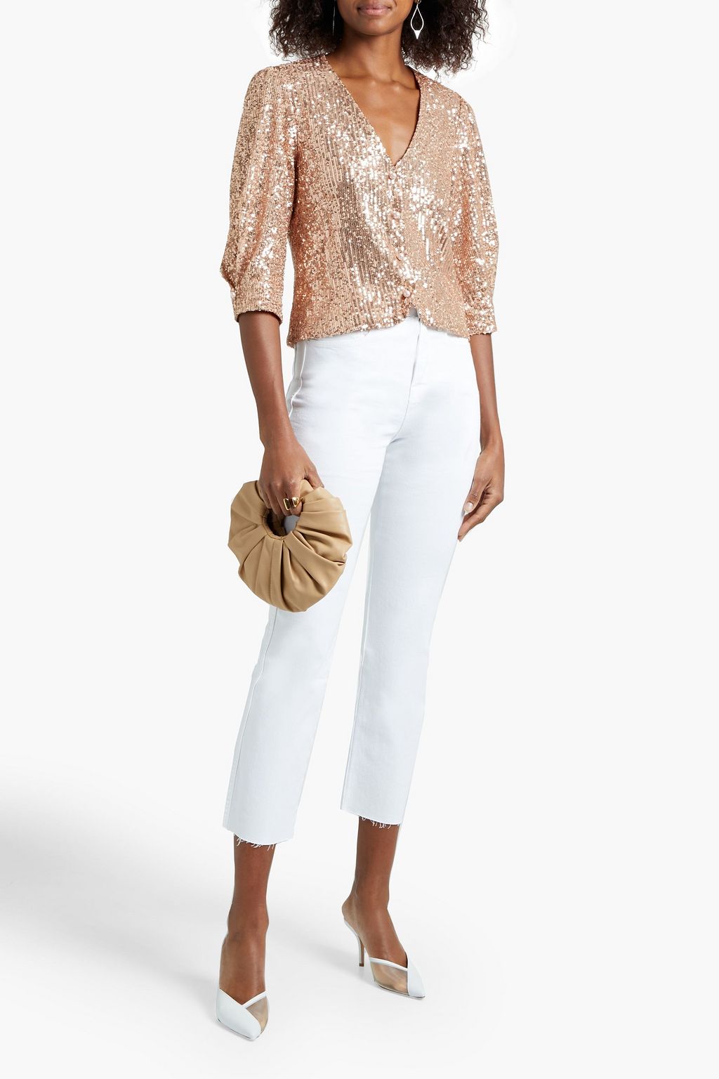 MAJE Sequined tulle blouse