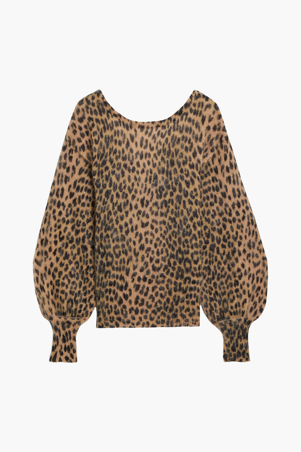 maje - jacquard-knit mohair-blend sweater - animal print - 1