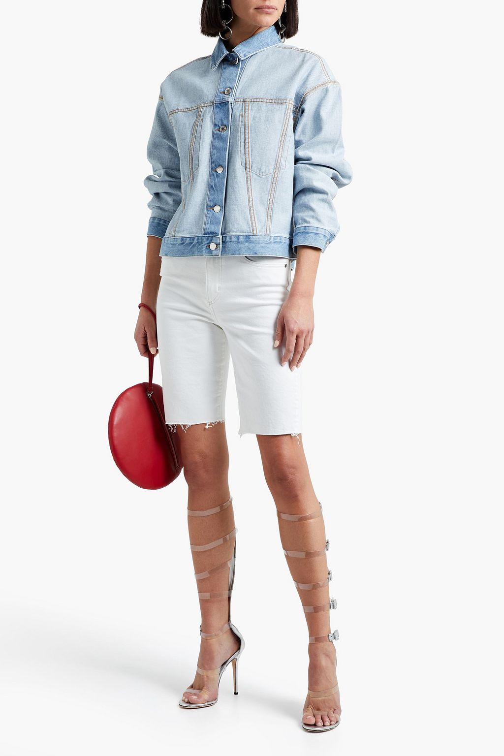HELMUT LANG Oversized two-tone denim jacket