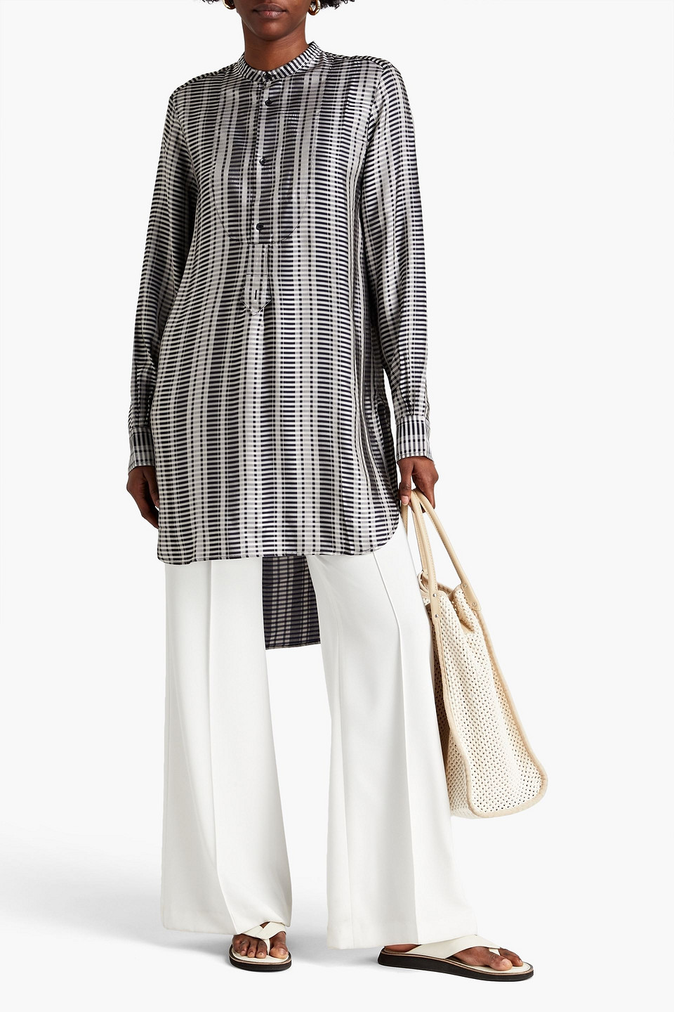 Palmer Harding Paul Checked Jacquard Tunic In Black