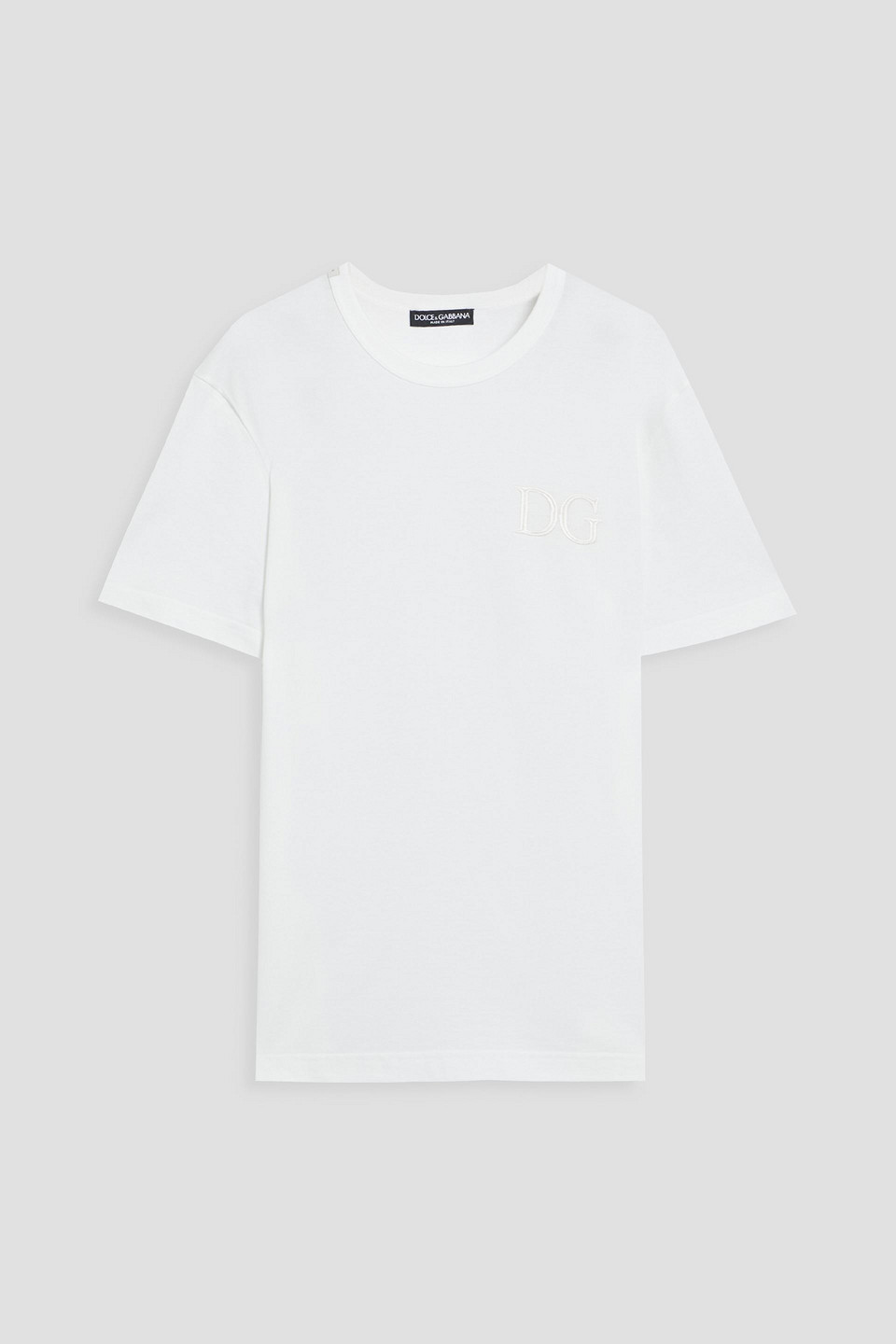 dolce & gabbana - embroidered cotton-jersey t-shirt - white - it 48