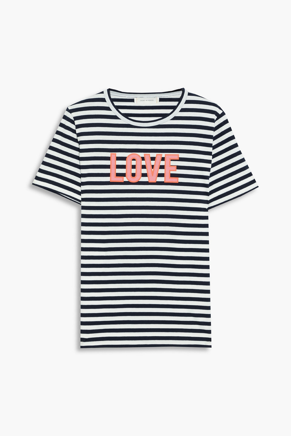 chinti and parker - printed striped organic cotton-jersey t-shirt - blue - s