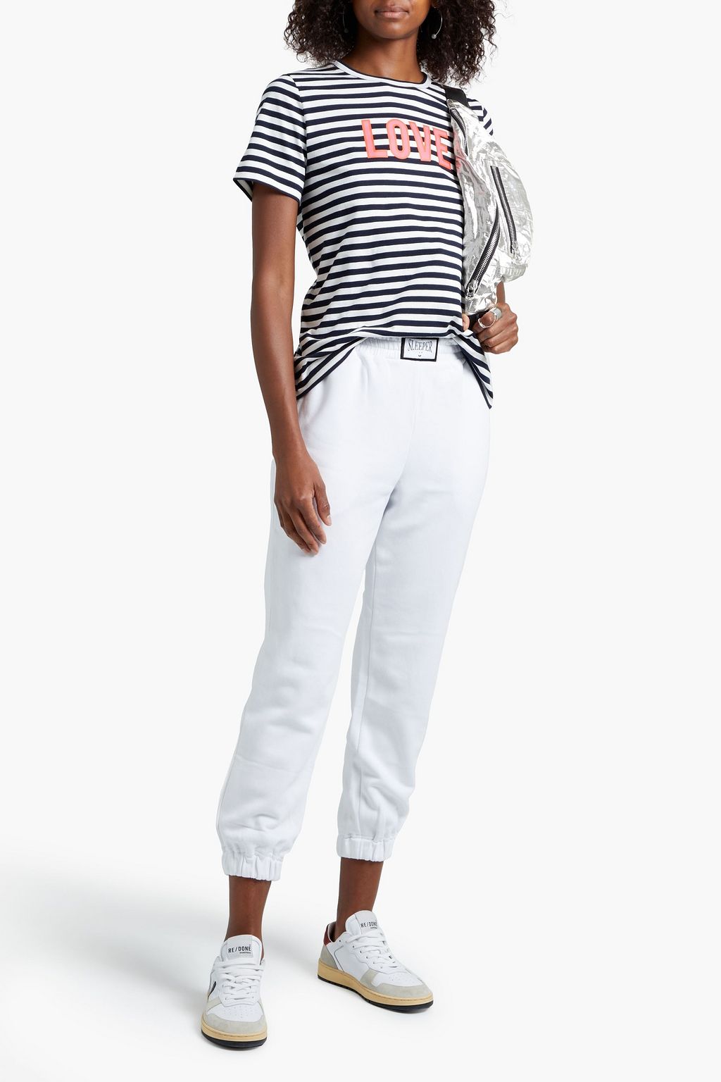CHINTI & PARKER Printed striped organic cotton-jersey T-shirt