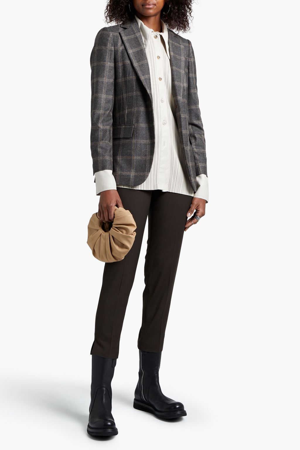 BRUNELLO CUCINELLI ウール混 テーパード パンツ