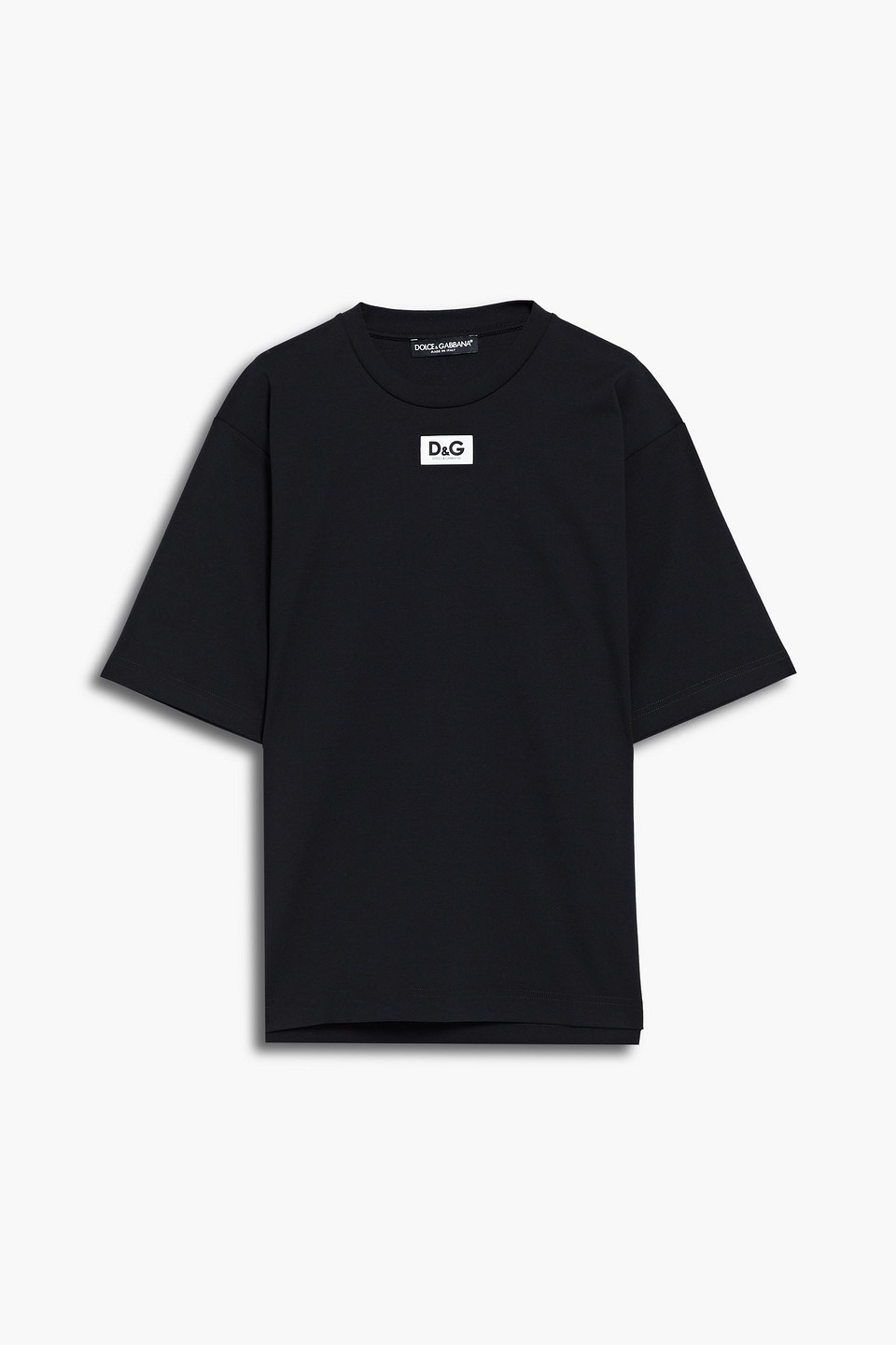 Dolce & Gabbana Logo-appliquéd Cotton-blend Jersey T-shirt In Black