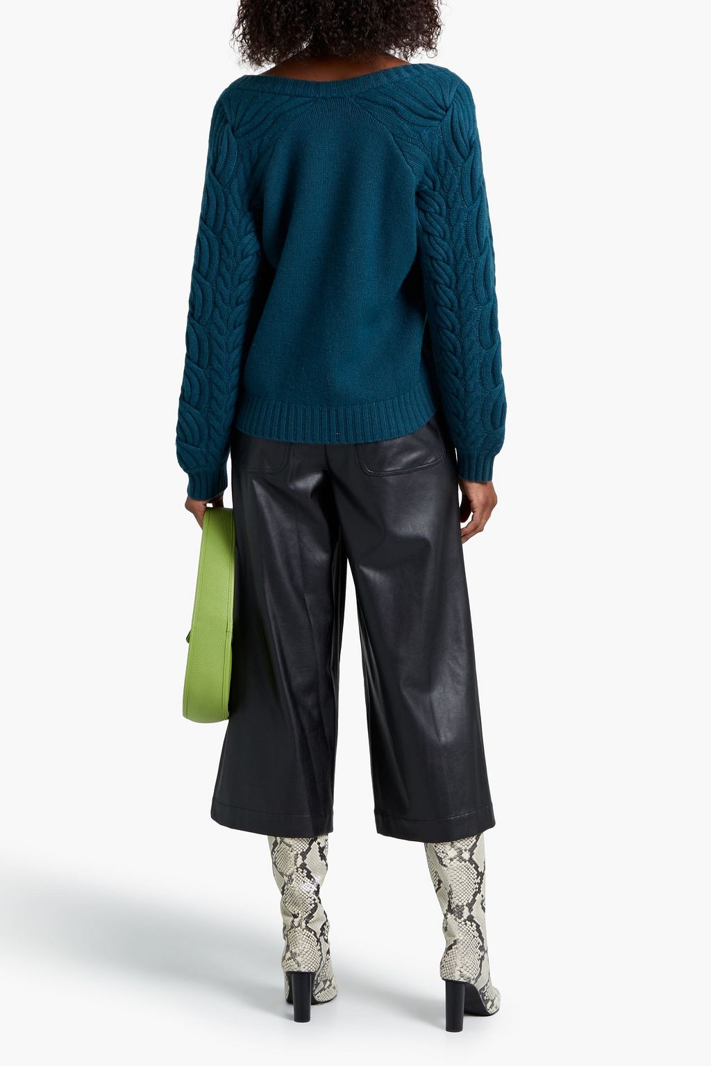 NAADAM Cable-knit wool and cashmere-blend cardigan
