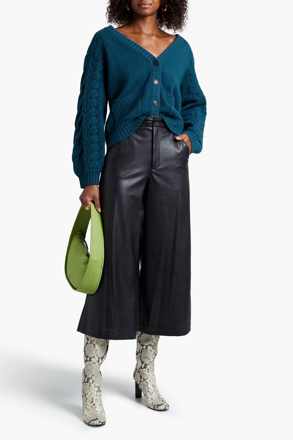 NAADAM Cable-knit wool and cashmere-blend cardigan