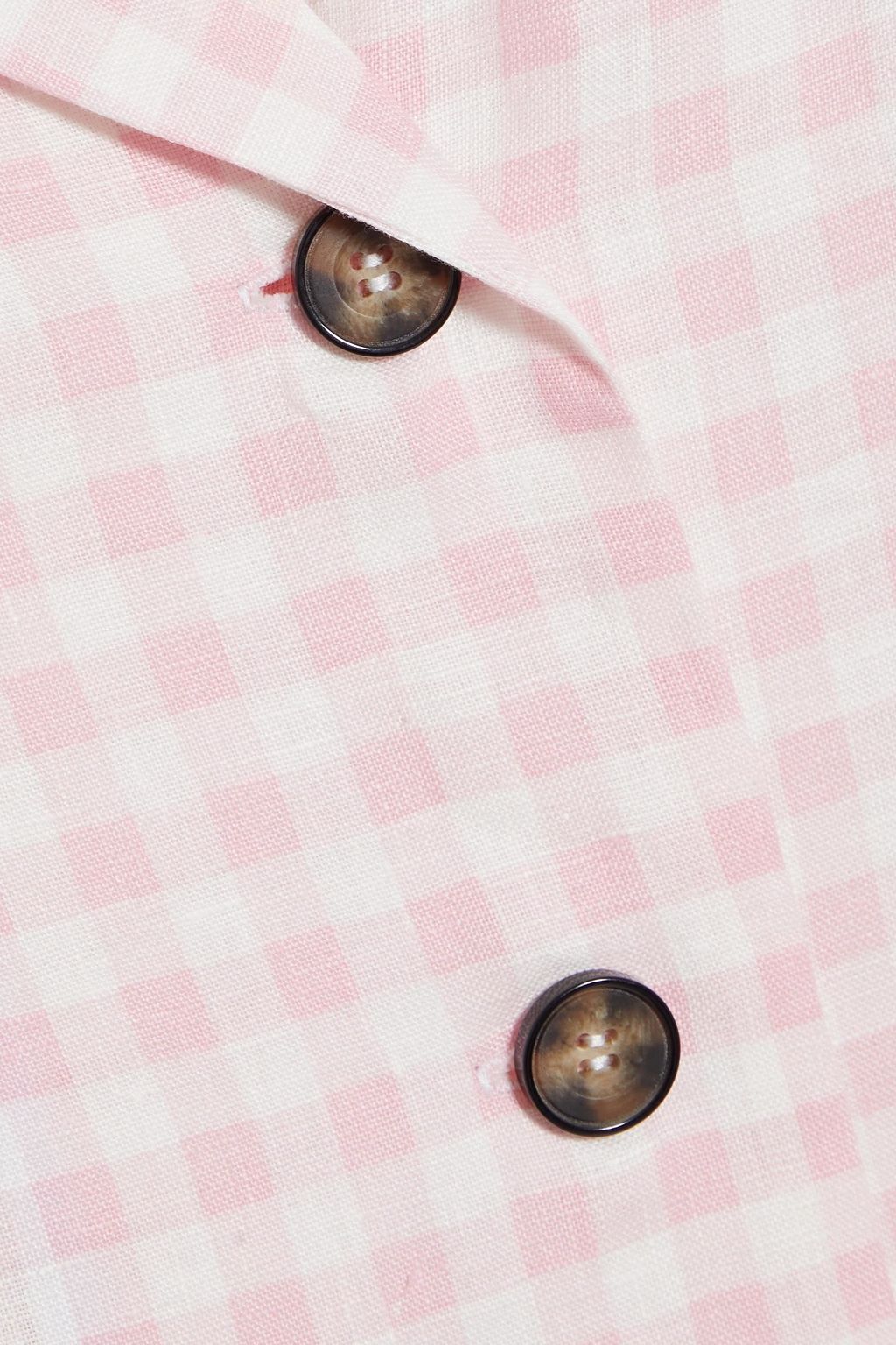 SLEEPER Gingham linen pajama set