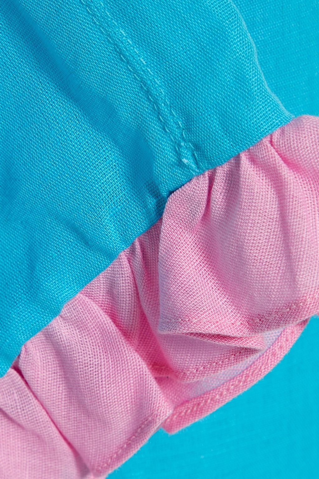 DORA LARSEN Sienna cropped linen and organic cotton-blend pajama pants