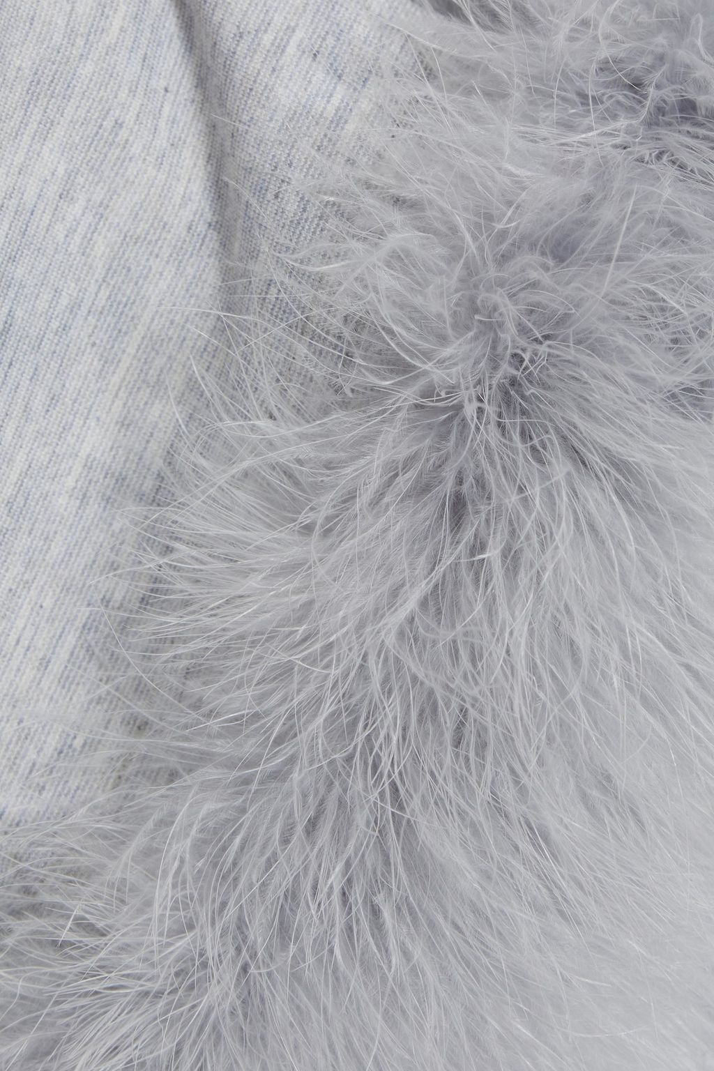 SLEEPER Feather-trimmed mélange jersey pajama set