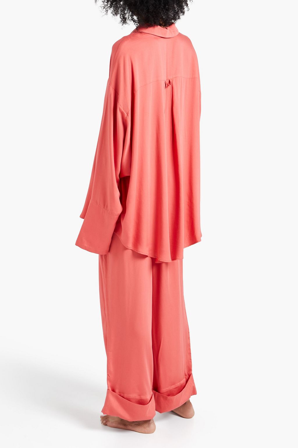 SLEEPER Oversized pleated twill pajama set