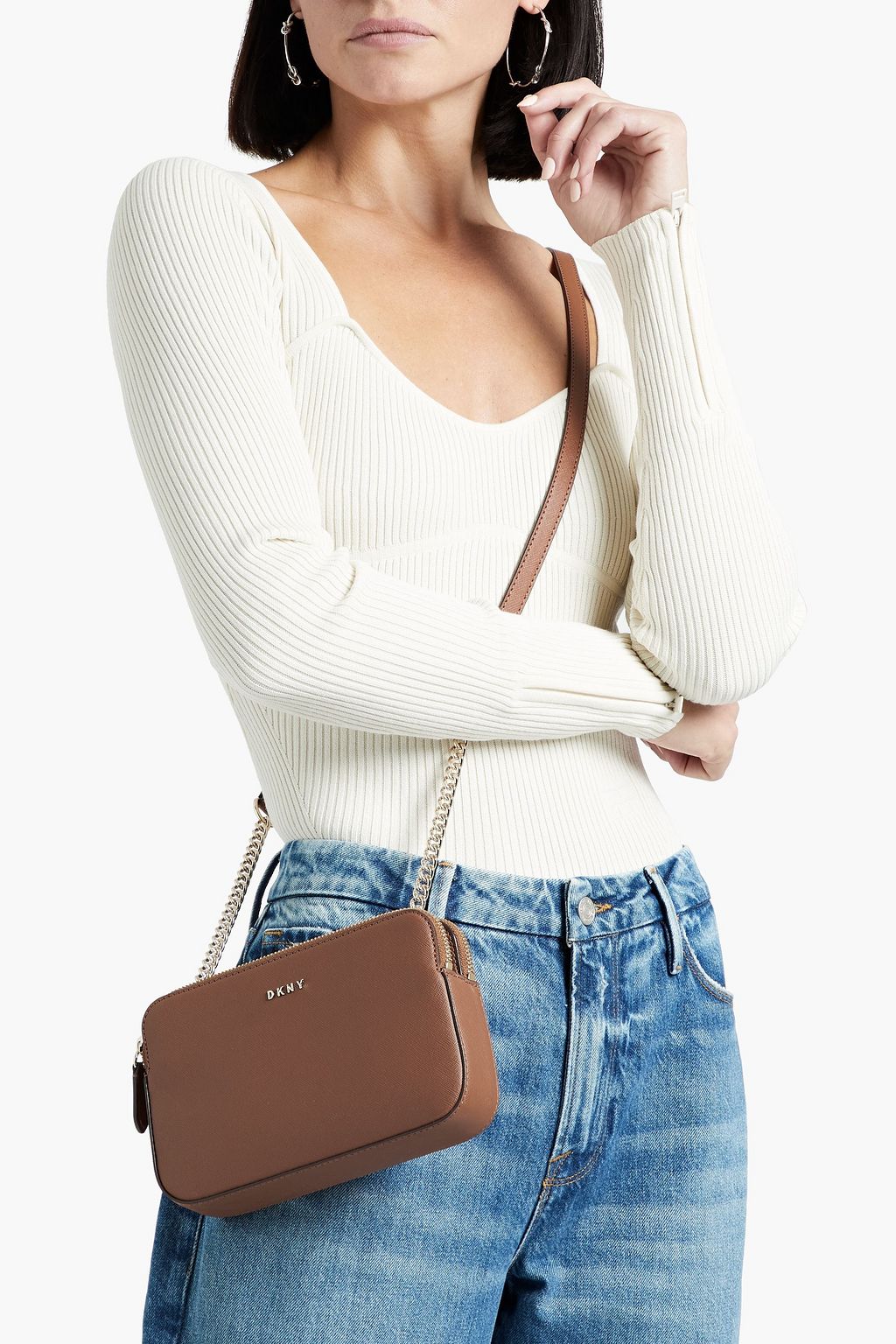 DKNY Faux texturedleather shoulder bag THE
