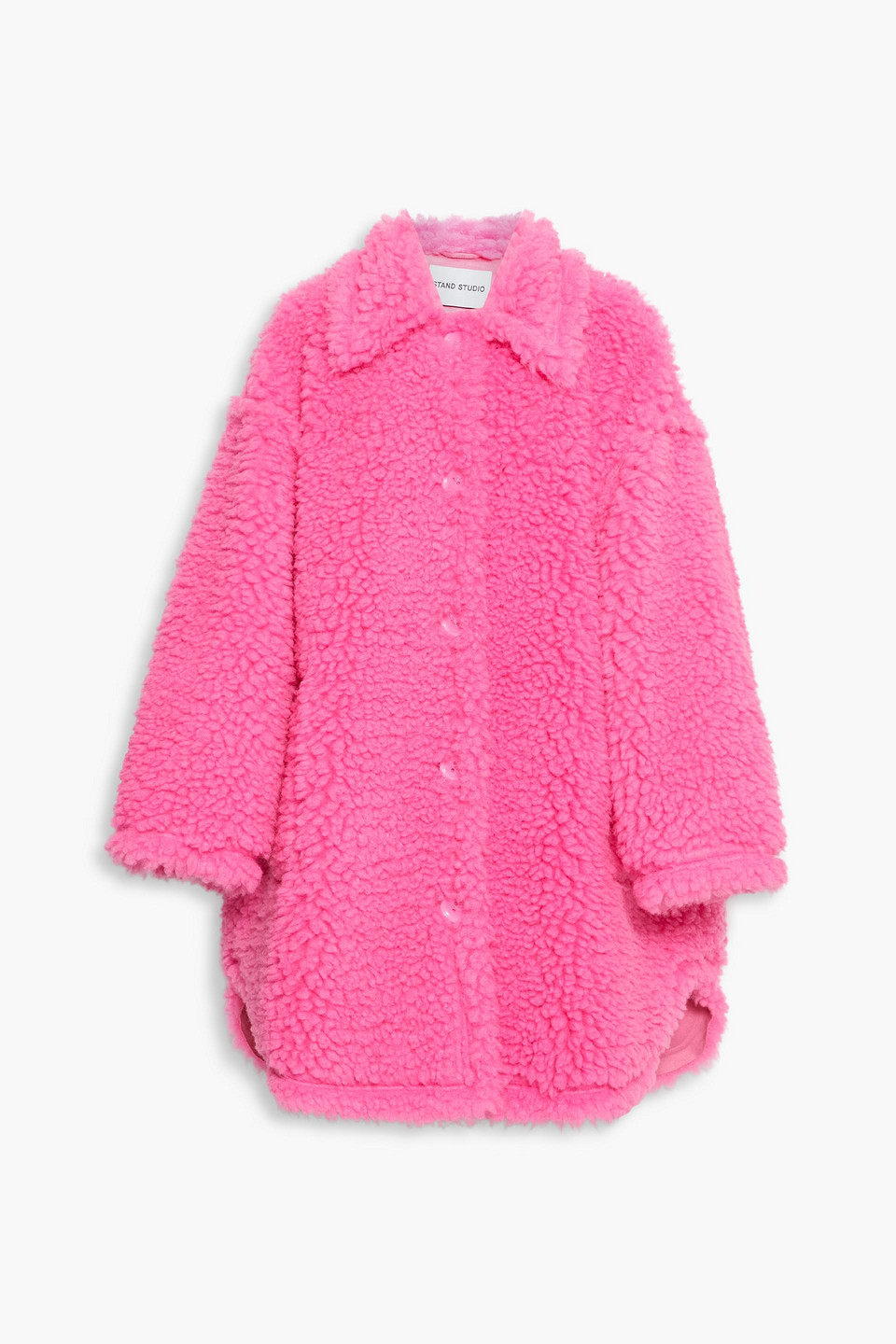 STAND STUDIO GWEN OVERSIZED NEON FAUX SHEARLING COAT