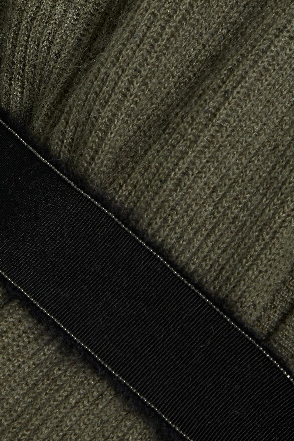 BRUNELLO CUCINELLI Belted bead-embellished ribbed-knit cardigan