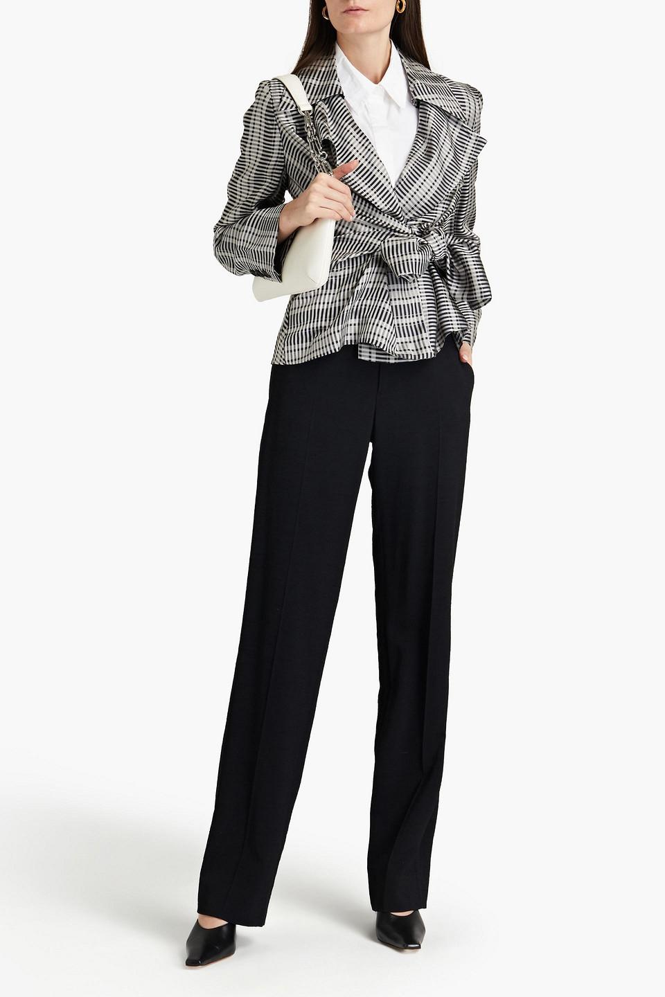 Palmer Harding Julia Jacquard Blazer In Grey