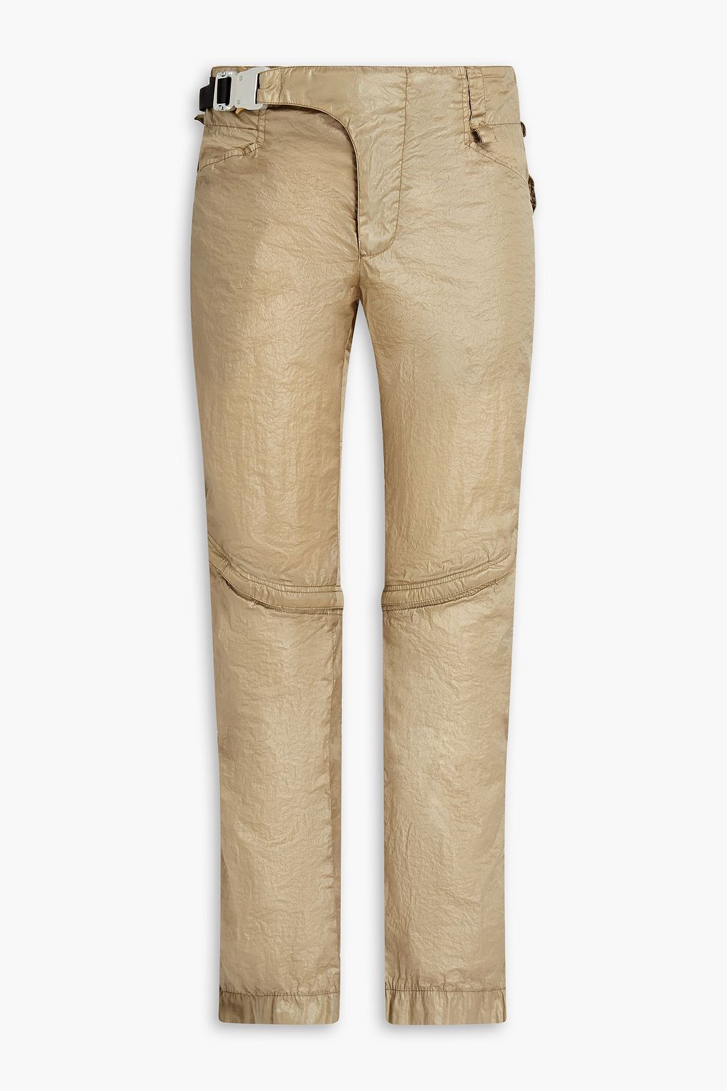 buckle-detailed crinkled taffeta pants 
