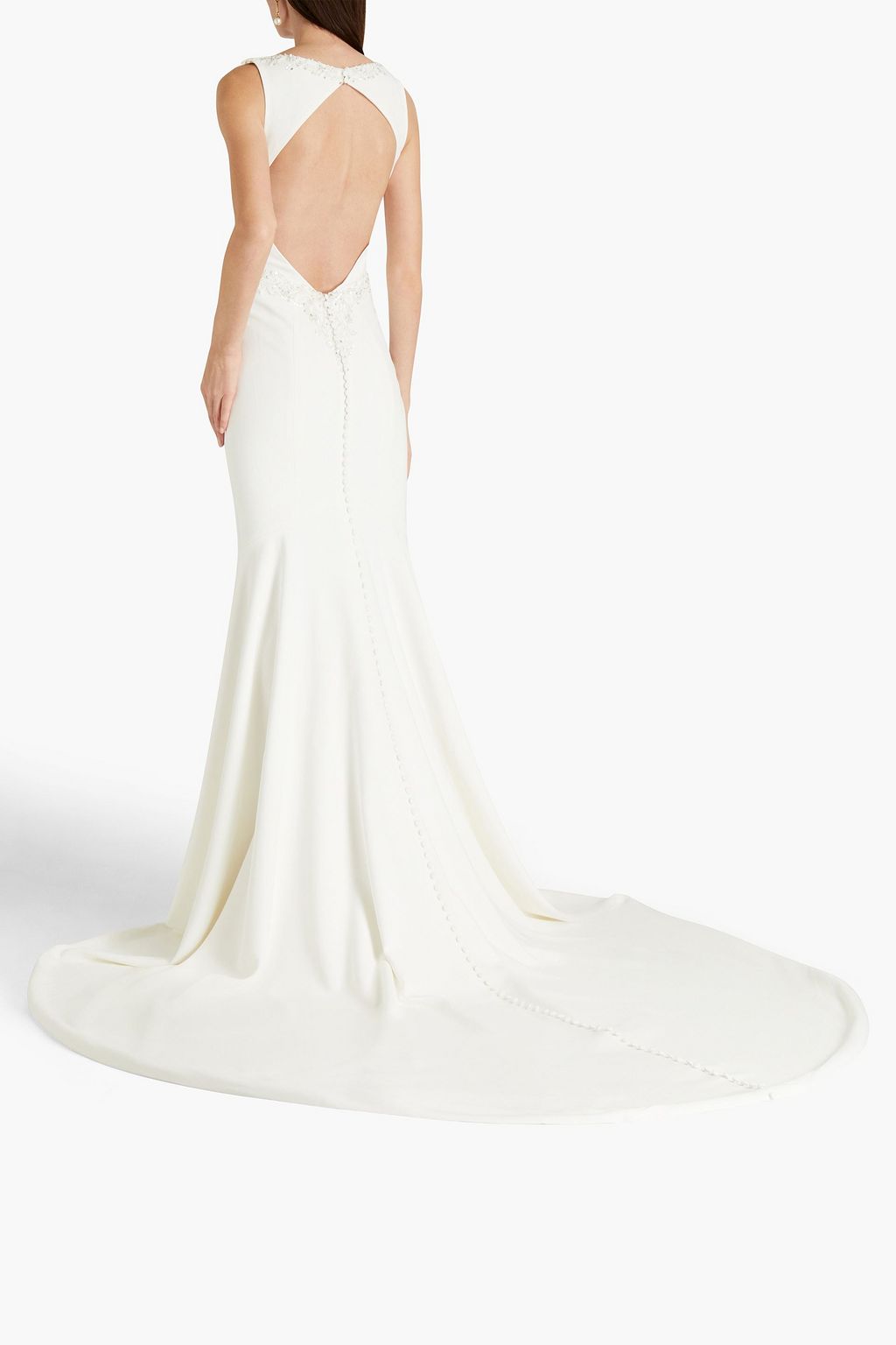 THEIA Adrienne embellished crepe bridal gown