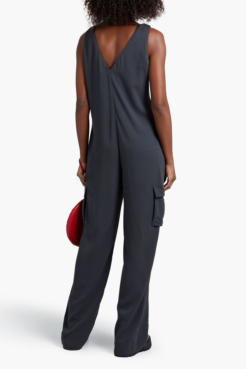 BRUNELLO CUCINELLI Bead-embellished crepe wide-leg jumpsuit
