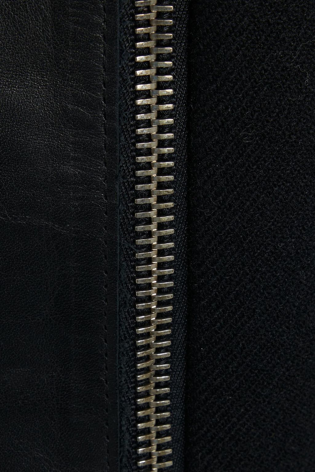 IRO Carson leather-paneled wool-blend twill jacket