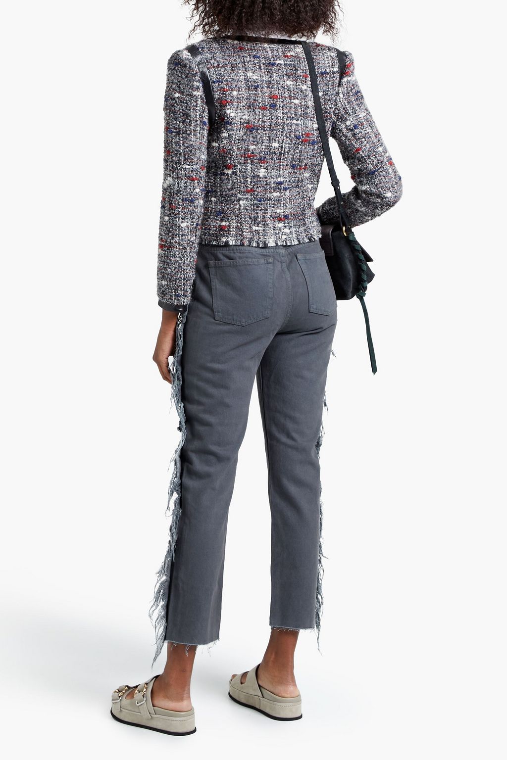 IRO Frayed high-rise slim-leg jeans