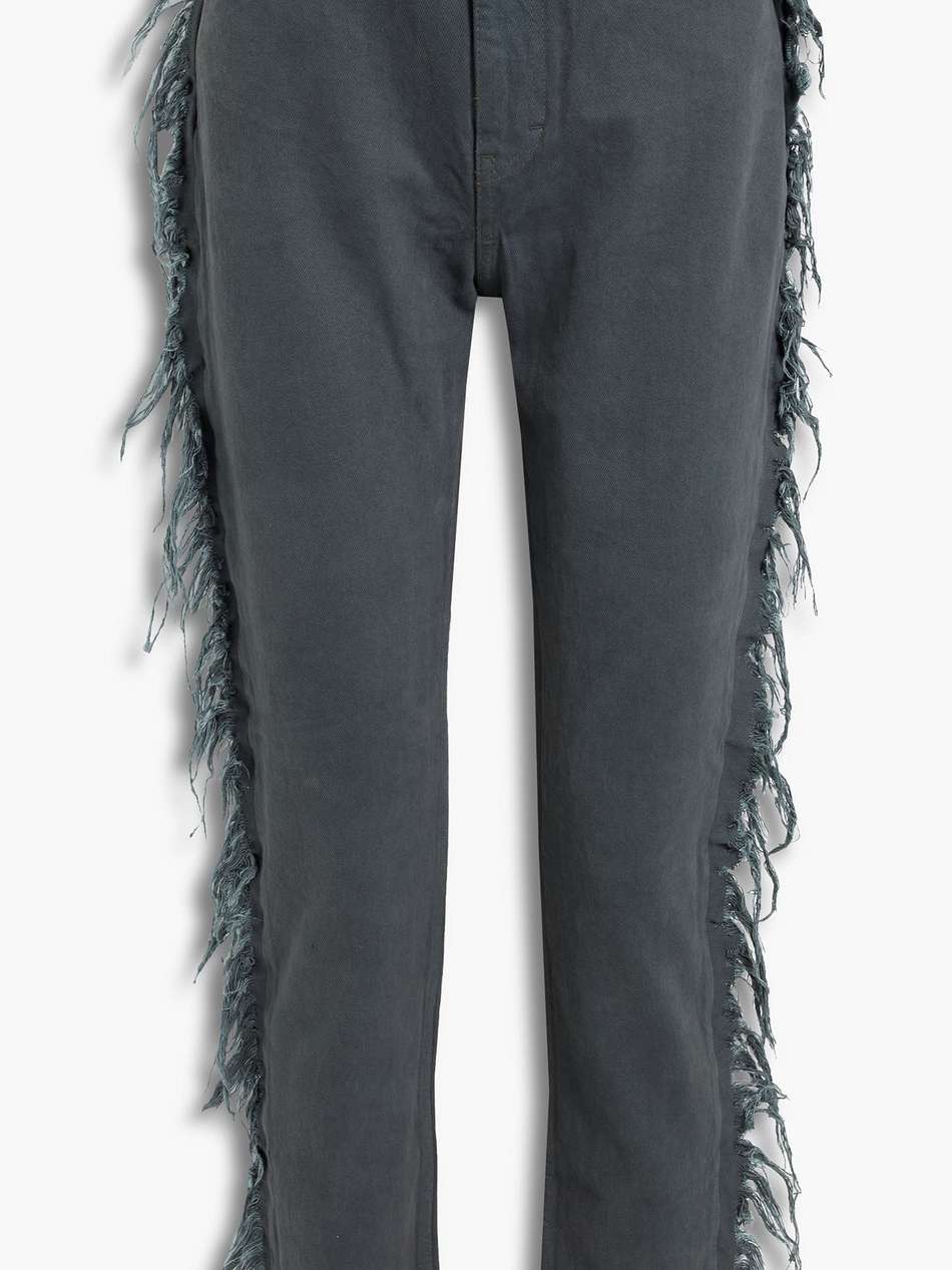 frayed high-rise slim-leg jeans
