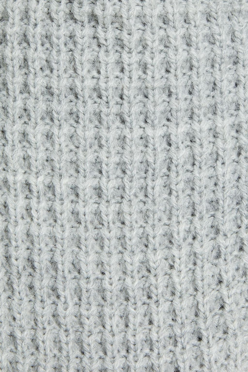 IRO Chelane leather-trimmed waffle-knit jacket