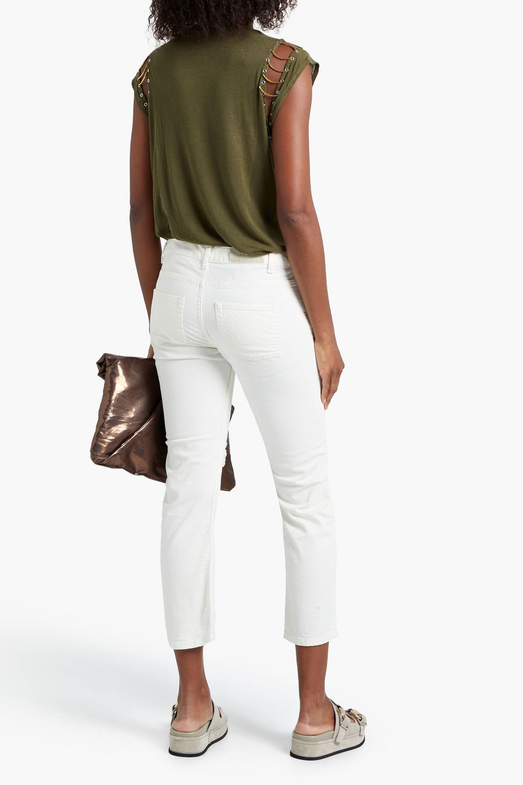 IRO Navrick distressed mid-rise slim-leg jeans
