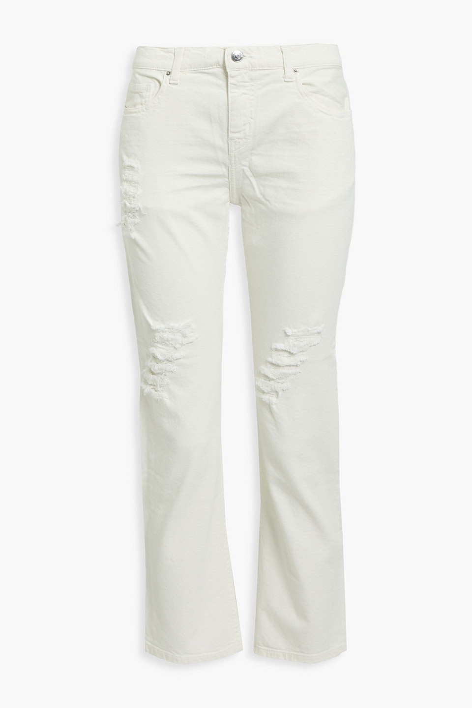 Navrick distressed mid-rise slim-leg jeans