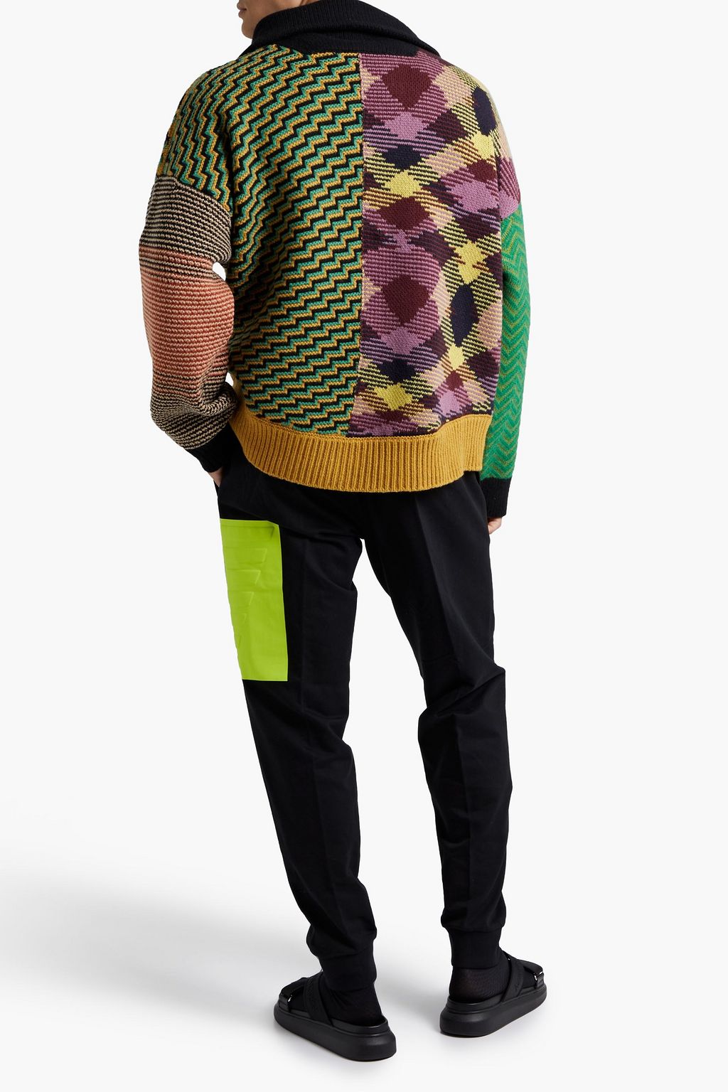 PALM ANGELS X MISSONI Jacquard-knit wool-blend cardigan