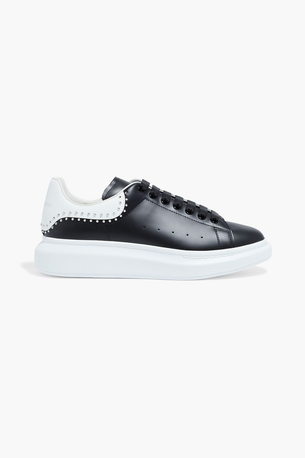 Alexander McQueen - Studded Two-Tone Leather Exaggerated-sole Sneakers Black - EU 39