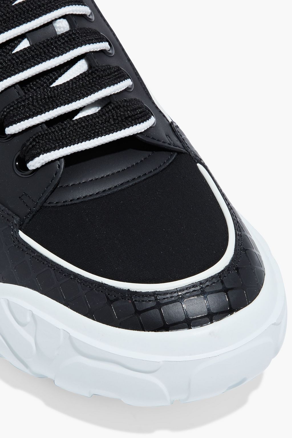 Black Printed neoprene exaggerated-sole 