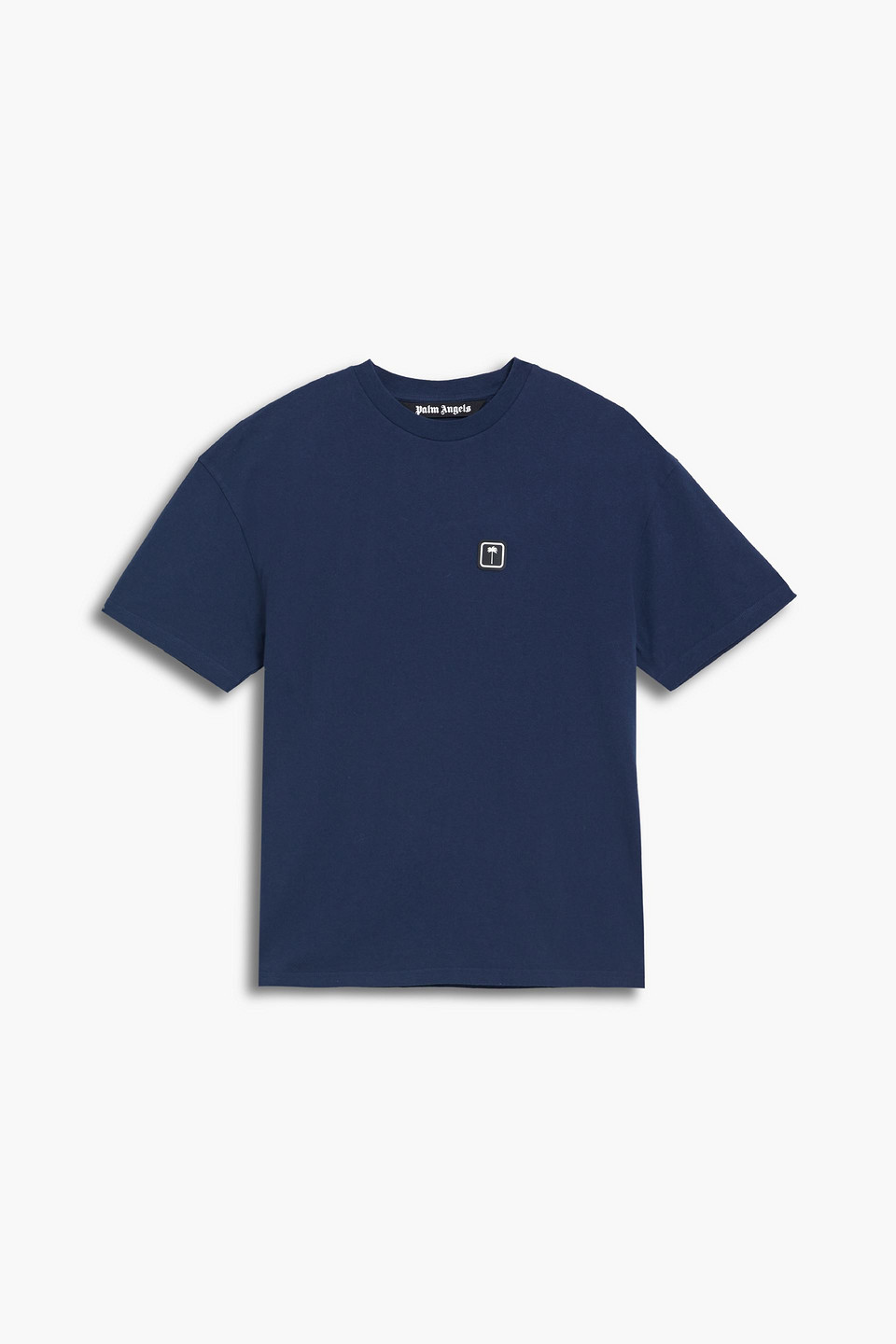 palm angels - appliquéd cotton-jersey t-shirt - blue - m