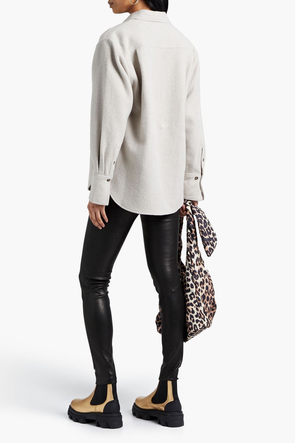 FRAME Textured-leather leggings