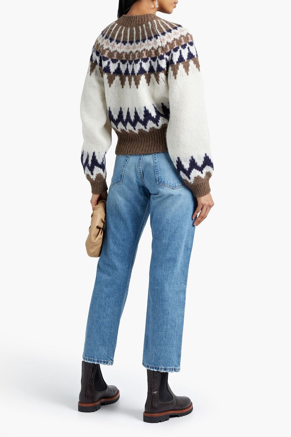 FRAME Le Pixie Slouch distressed high-rise straight-leg jeans