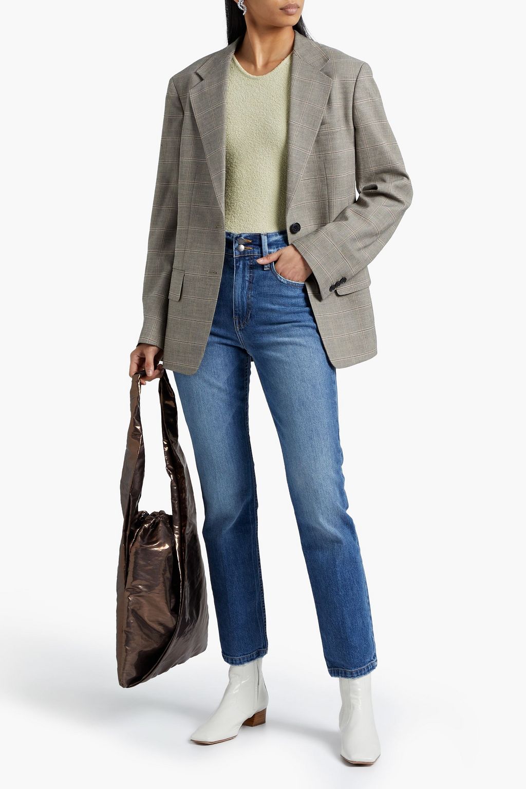 FRAME Grandfather checked woven blazer