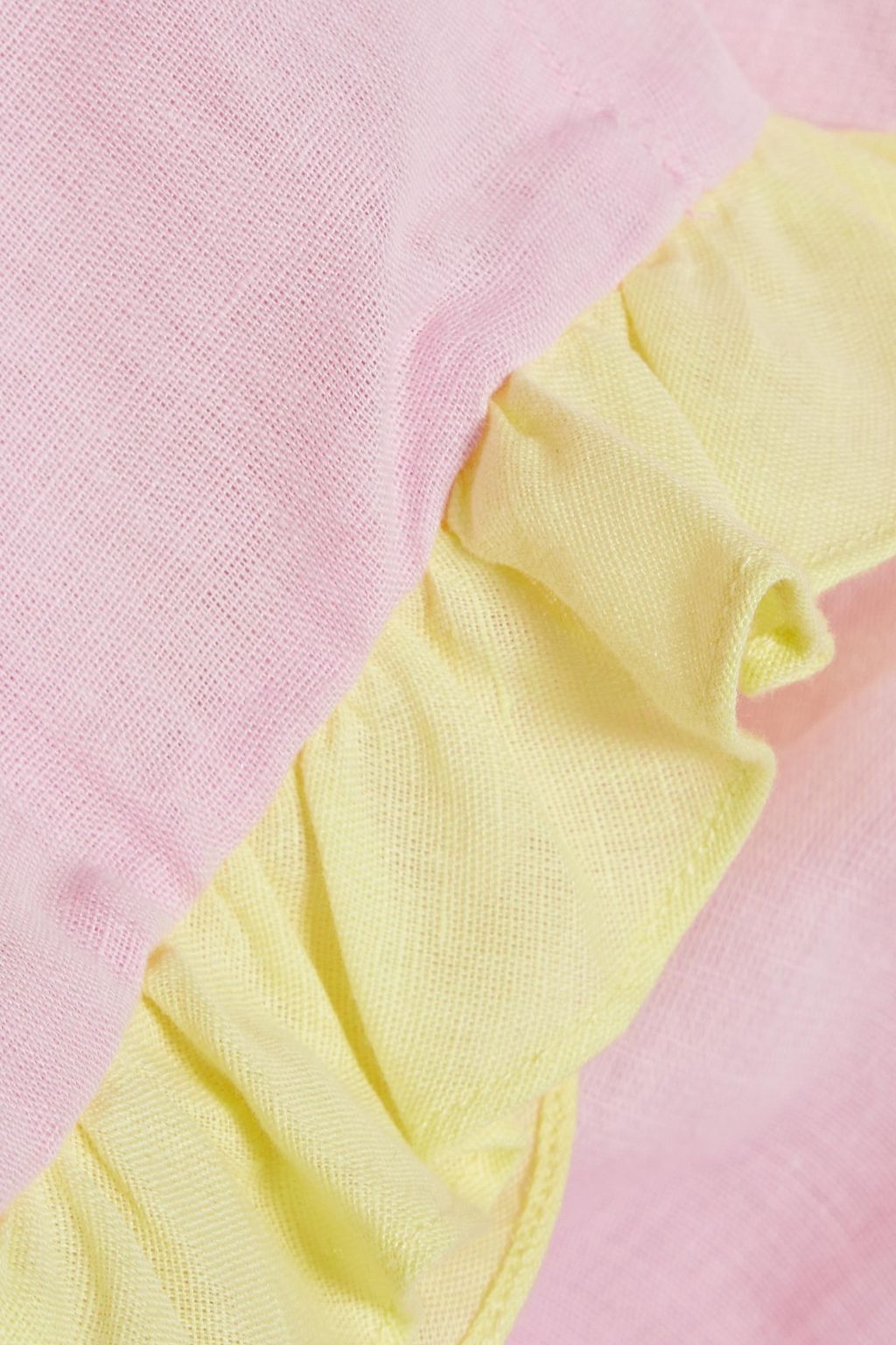 DORA LARSEN Emelie ruffled linen and organic cotton-blend pajama pants